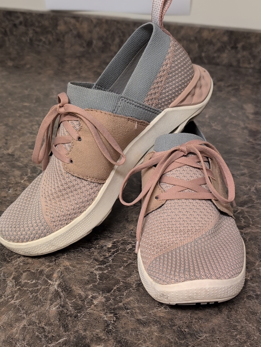 Merrell Women's Knit Lace-Up Sneakers in Pink and Gray